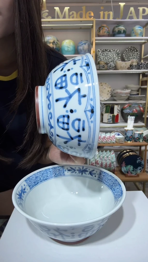 陶瓷蓝凛家福字面(丼)碗16.5cm1个