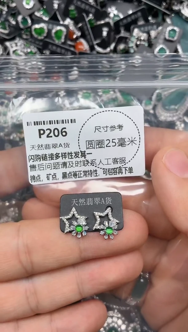 颈饰未镶嵌翡翠P206耳钉
