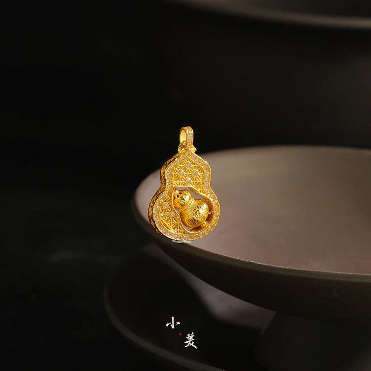 18K金双葫芦吊坠G81269