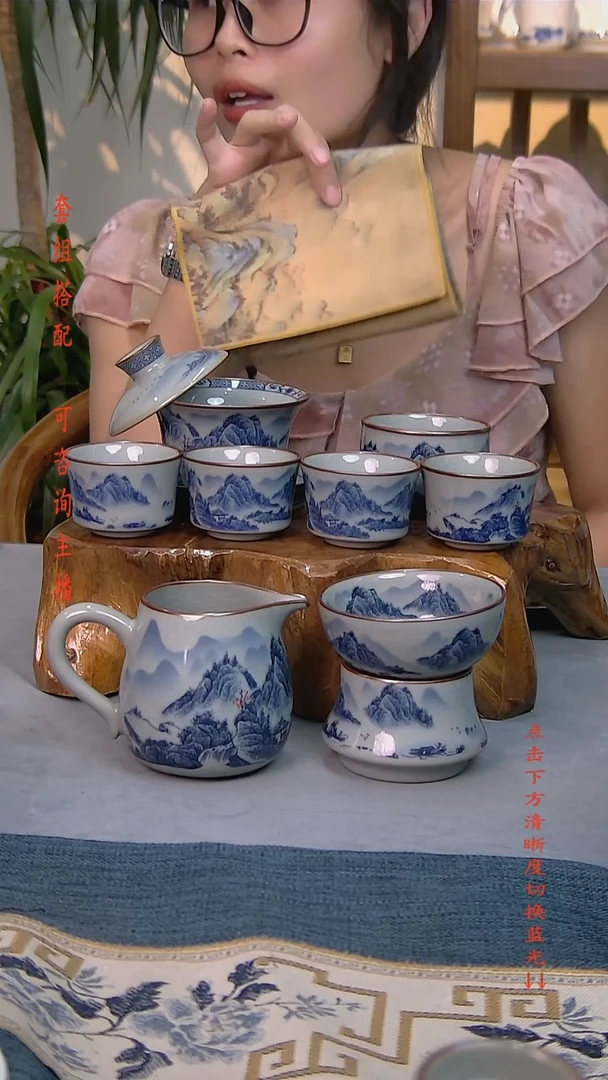 简装家用款8件套 老陶泥开片纹陶瓷茶具