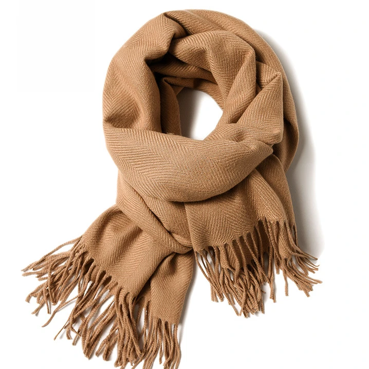 羊绒羊毛女士围巾保暖轻奢流苏百搭秋冬【带全套包装礼盒】