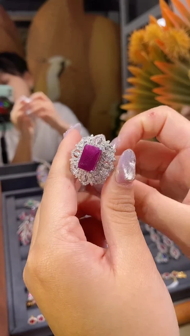 未镶嵌戒指红宝石天然无烧原矿红宝石戒指6.92ct