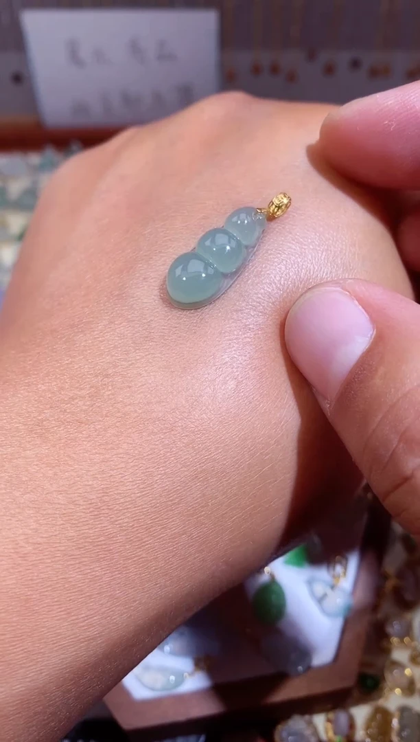 翡翠18K金镶嵌吊坠(不含链)11111