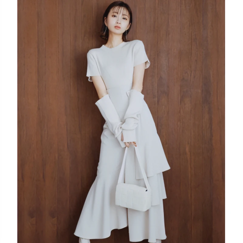 【Montendre】春季上新C气质简约优雅拼接小众设计感半身裙