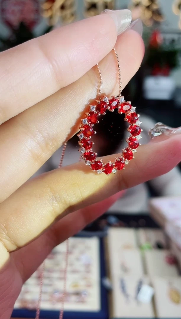 【闪购商品】彩色蓝宝石吊坠银S925镶嵌吊坠