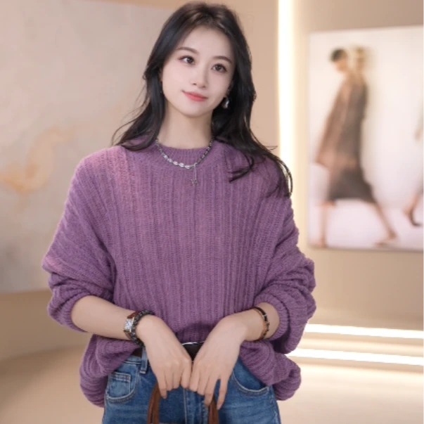 vco/微酷女设计师短款套头款圆领打底时尚针织毛针织衫