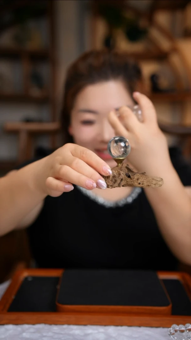 水晶珠宝半成品未镶嵌白水晶球D626多样性发其一（配水沉）