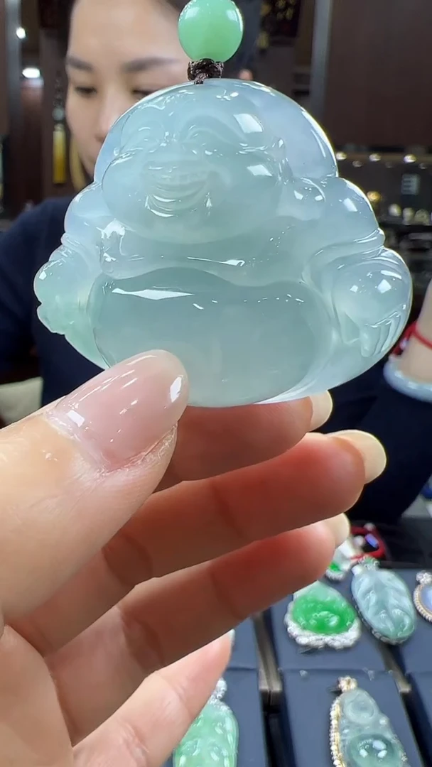 翡翠未镶嵌挂件佛公