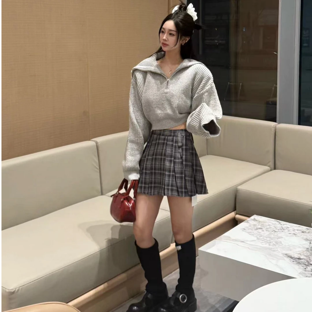 宠儿【2025春款财神韩版半拉链套头海军领毛衣】