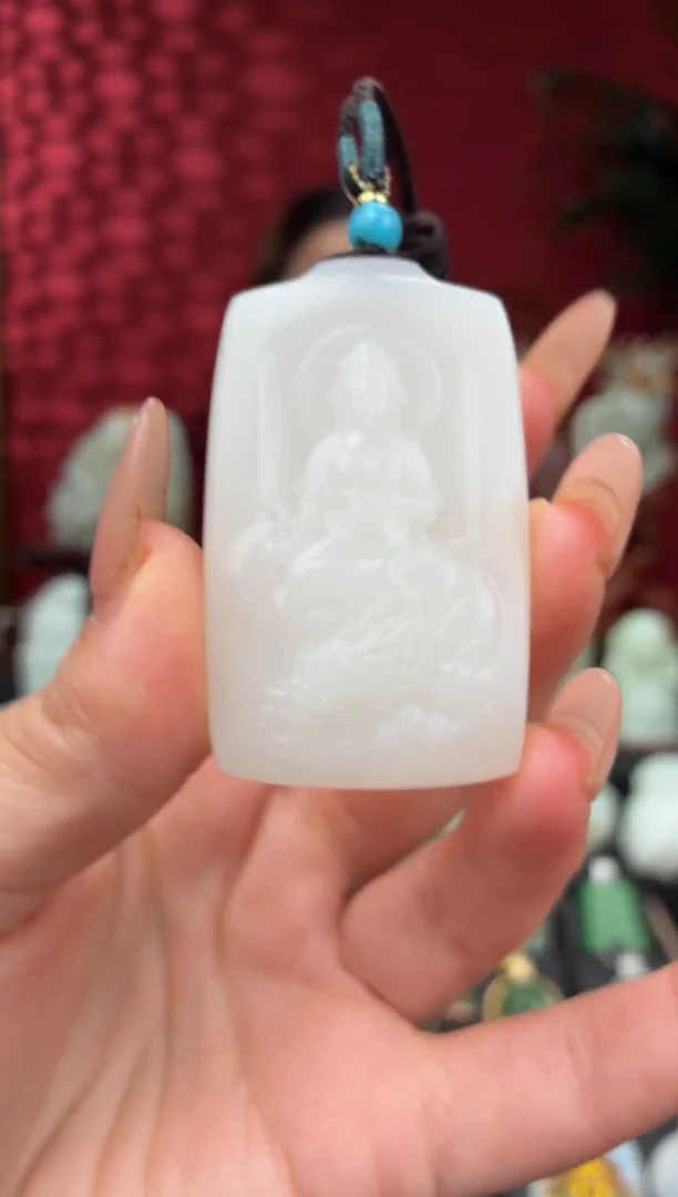 未镶嵌和田玉挂件027 玉龙观音