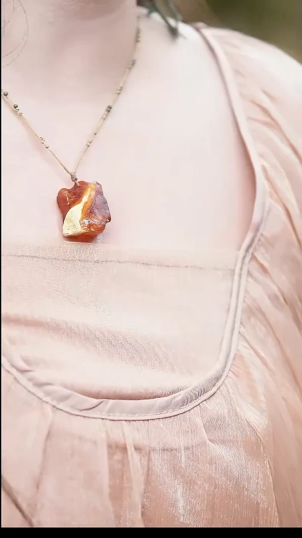 裸石蜜蜡未镶嵌 *百搭蜜蜡锁骨链*吊坠设计款*可调节长短