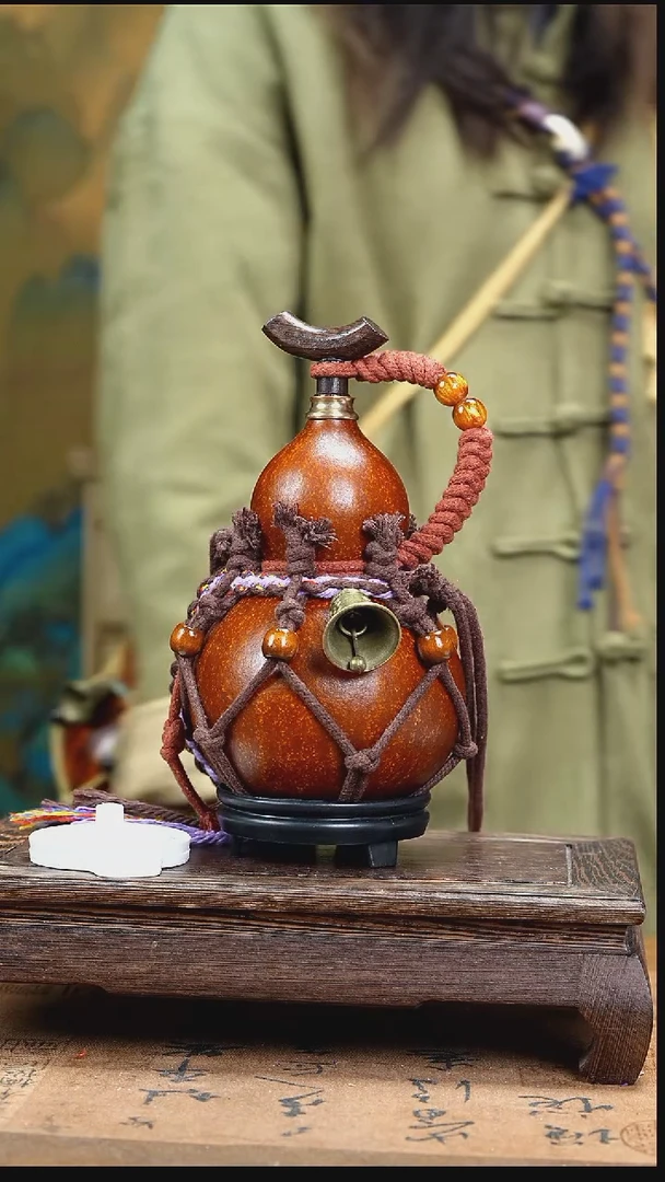 YX041复古网兜款天然酒葫芦（一物一拍）