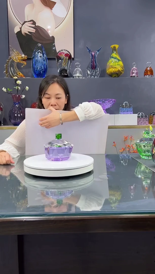 手工艺品琉璃 水晶琉璃果碗1个