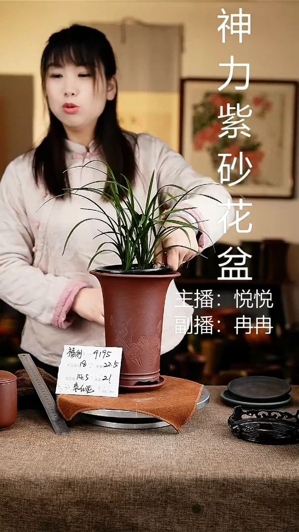 紫砂花盆花卉工艺9195+z