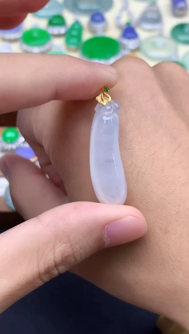 颈饰18K金镶嵌翡翠293-中国好珍宝