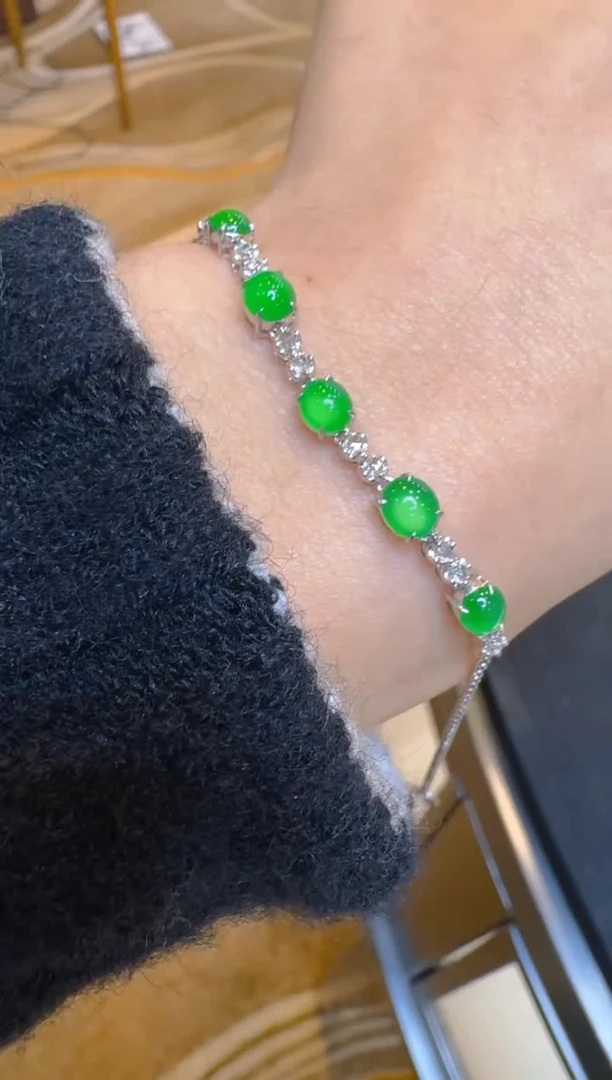 18K金镶嵌手链翡翠多样性团购发一件