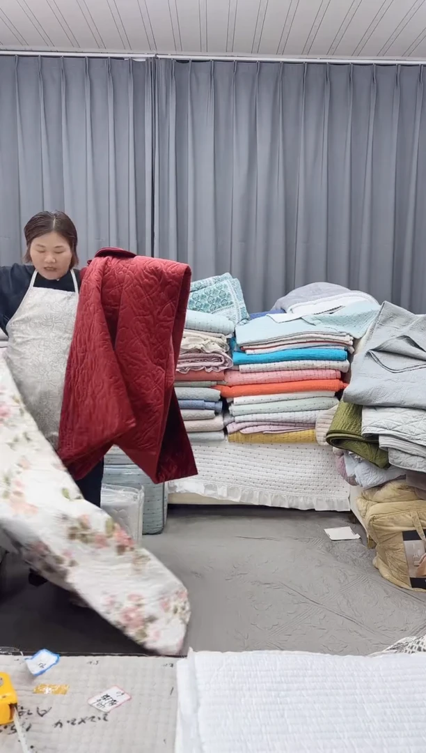 棉红色绒碎花纯棉2.1*2.4