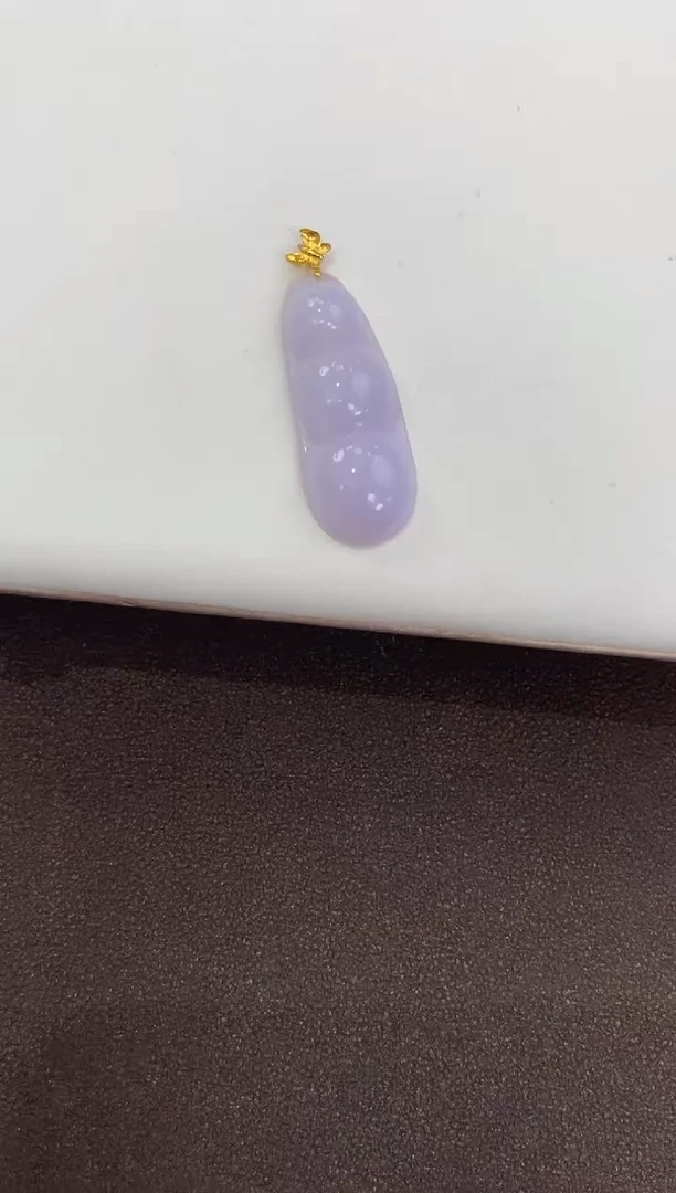 颈饰18K金镶嵌翡翠天然缅甸a货翡翠