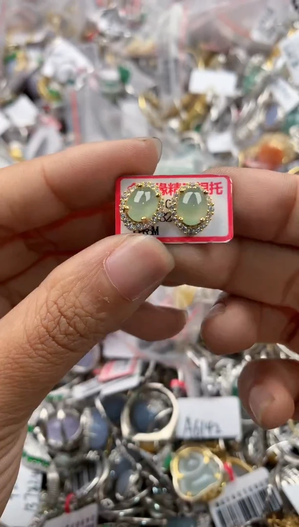 银S925镶嵌戒指翡翠7777----2