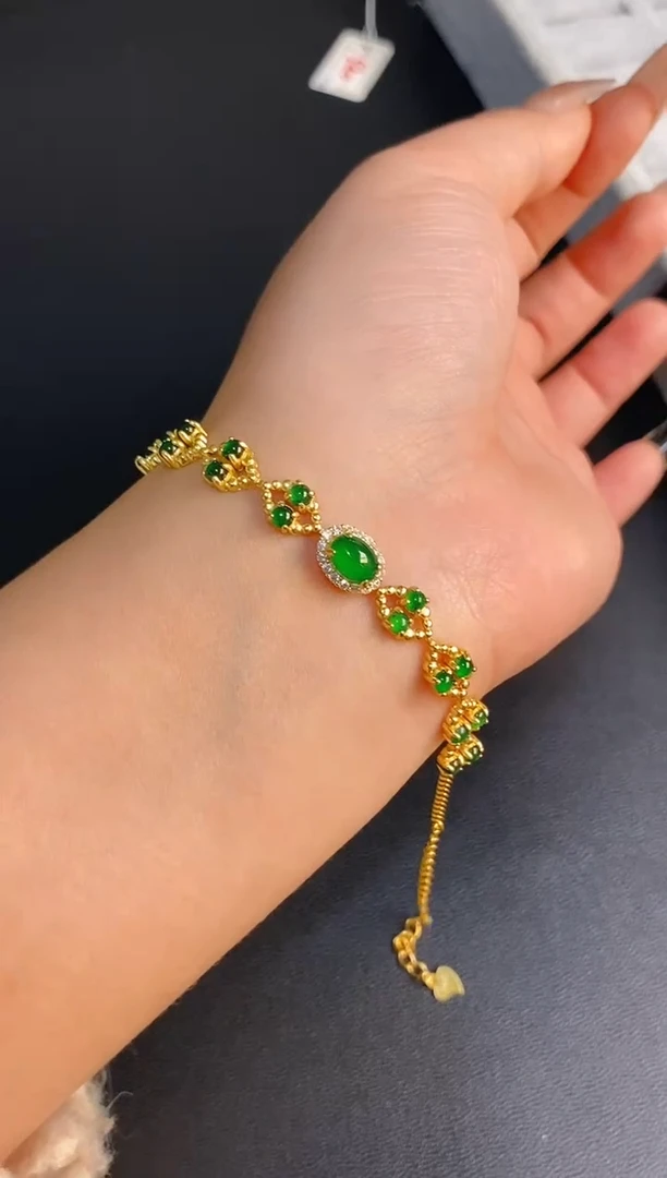 银S925镶嵌戒指翡翠天然