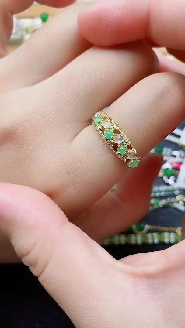 银S925镶嵌戒指翡翠1