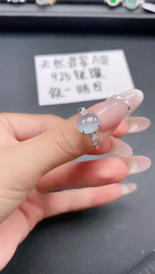 银S925镶嵌戒指翡翠11111