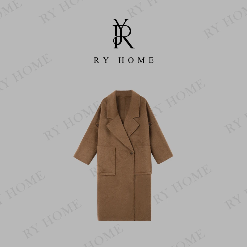 【容雨RYHOME】美拉德绵羊毛＋commute大口袋长款大衣243W1865