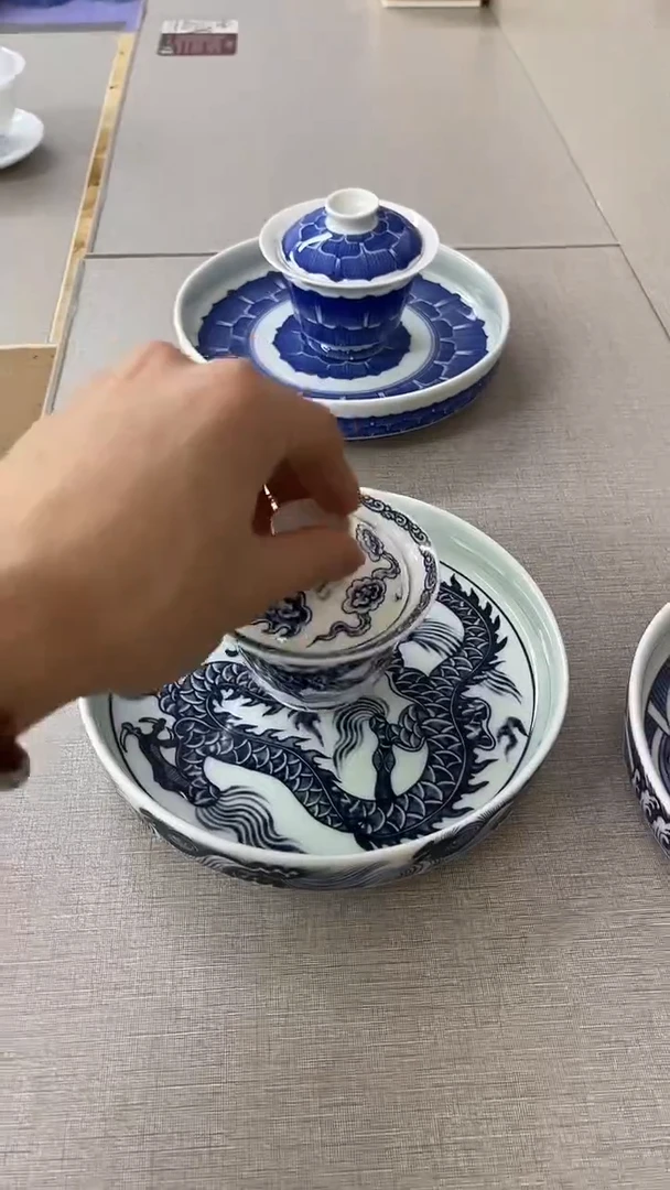景德镇高温瓷三才龙纹