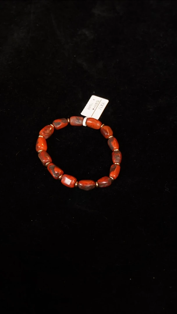 银S925镀金镶嵌手串南红玛瑙包浆8M+