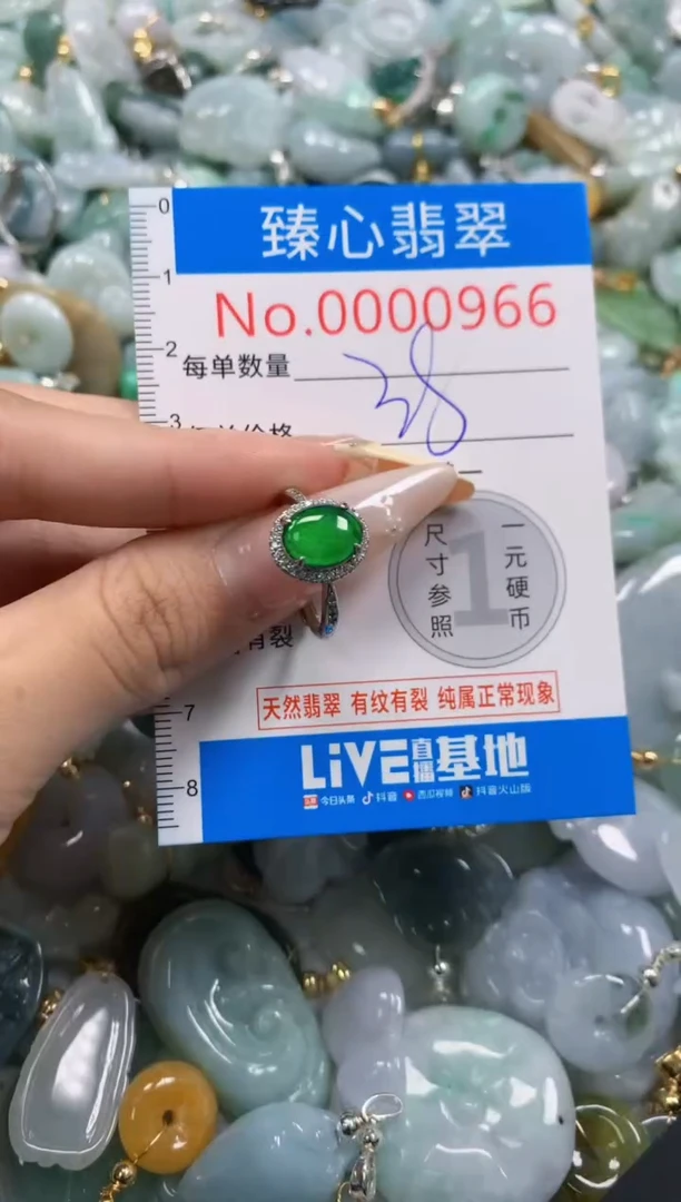 翡翠未镶嵌颈饰含绳000966