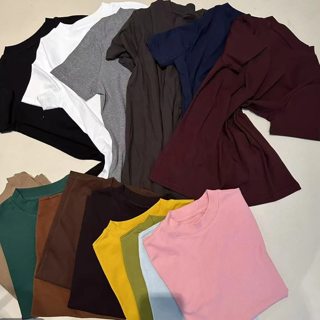 2025新款爆款夏季圆领T恤休闲百搭宽松洋气气质短袖上衣圆领打底