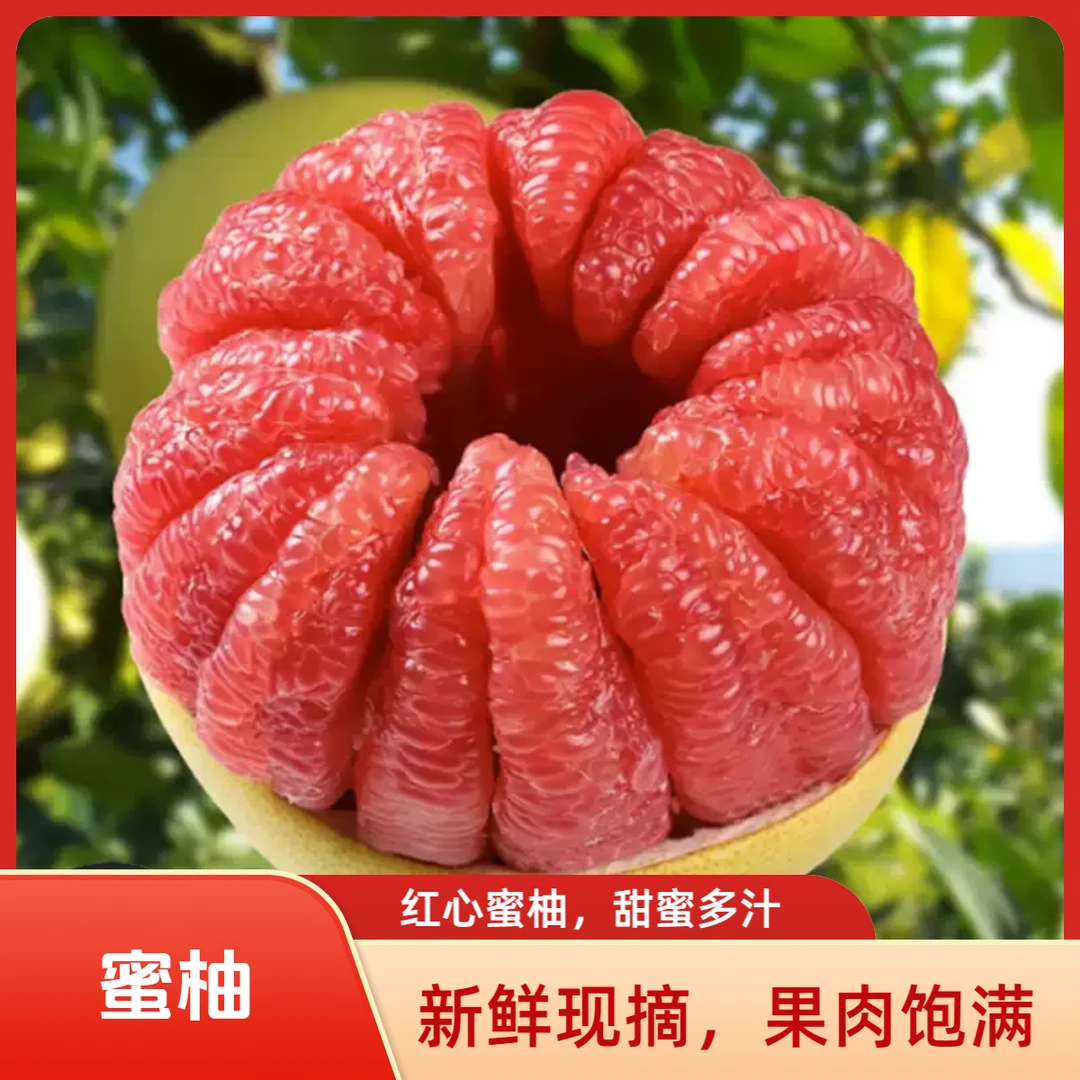 福建平和老树头茬红心蜜柚皮薄肉厚汁水足当季新鲜水果