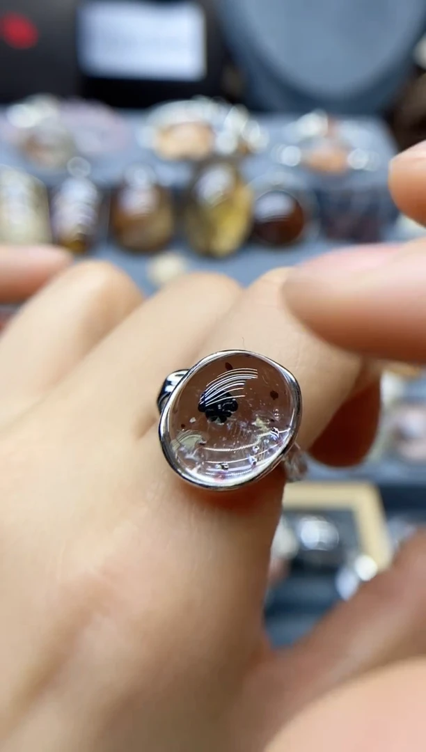 戒指银S925镶嵌水晶水晶水晶