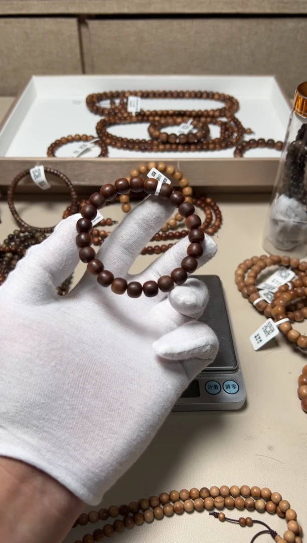 檀香木手串/手链用****4横纹沉水8.5x9