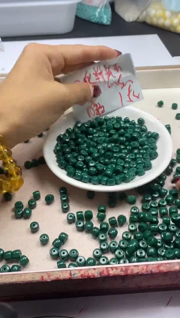 【闪购商品】玛瑙/玉髓颈饰未镶嵌w2091绿松玉化老型6*5mm*10颗