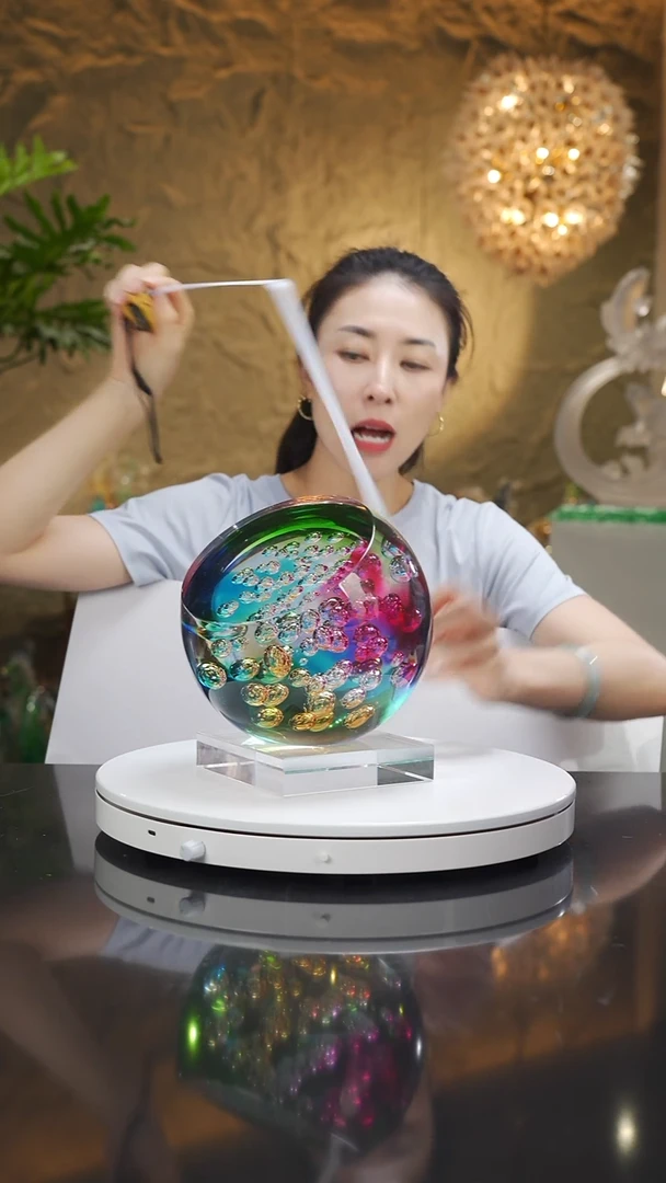 琉璃手工艺品设计款繁花摆件大号带底座