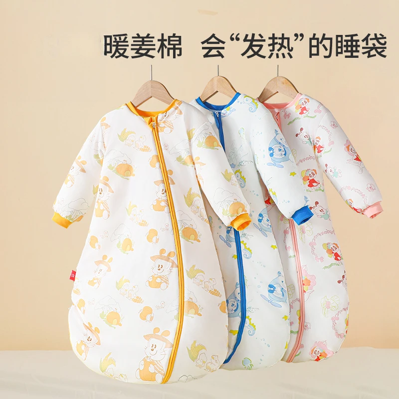 儿童秋冬豆豆绒睡袋婴儿防踢被儿童连体睡衣宝宝加厚防踢被