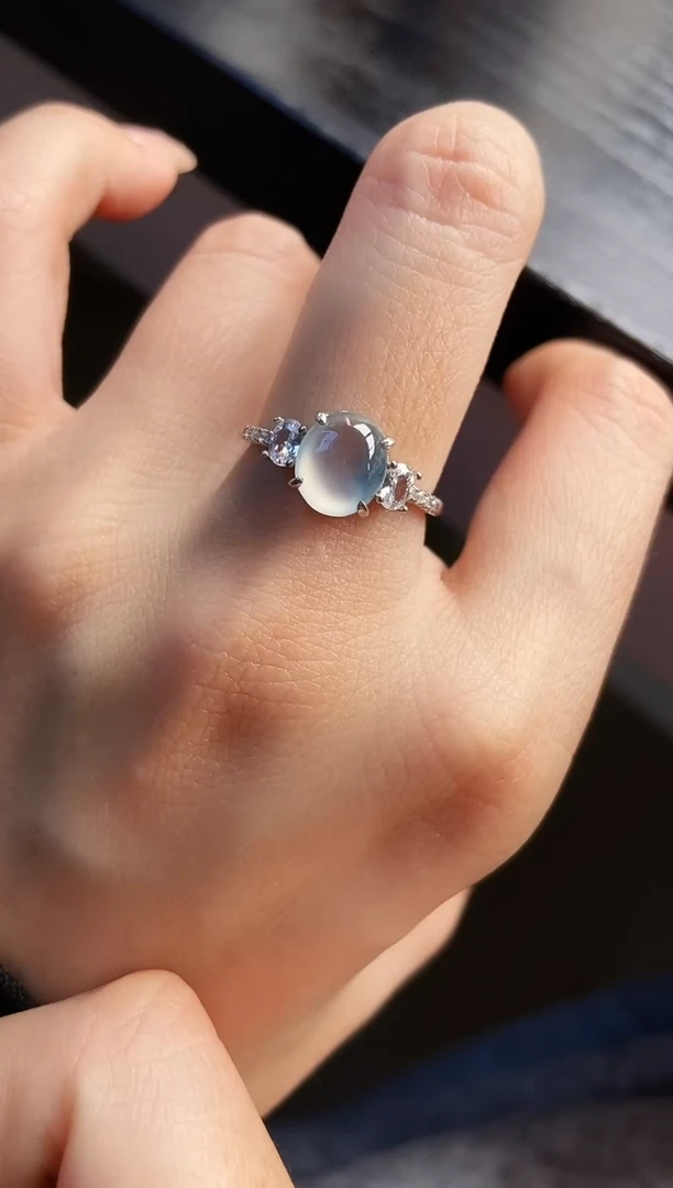 银S925镶嵌戒指翡翠12