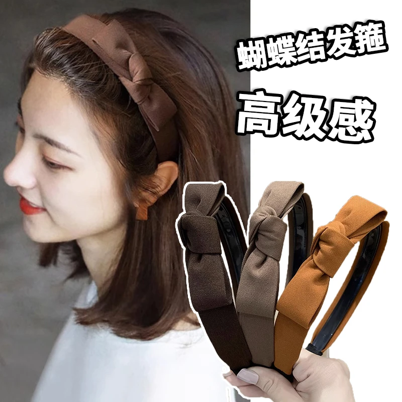 韩版发箍网红2025年新款韩国简约百搭蝴蝶结压发带齿防滑发卡头箍