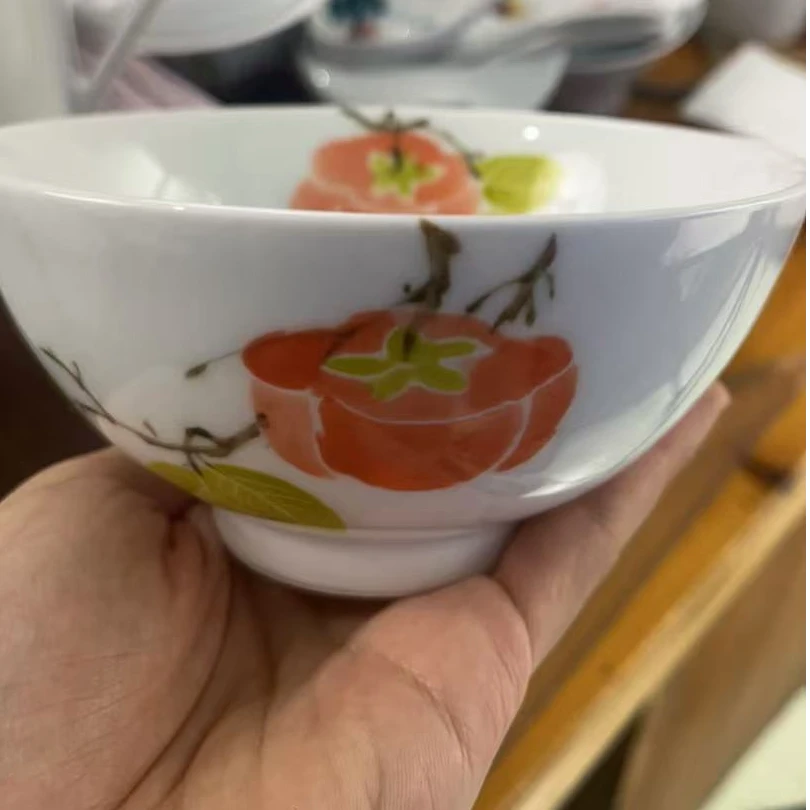 景德镇釉下五彩柿子圆碗