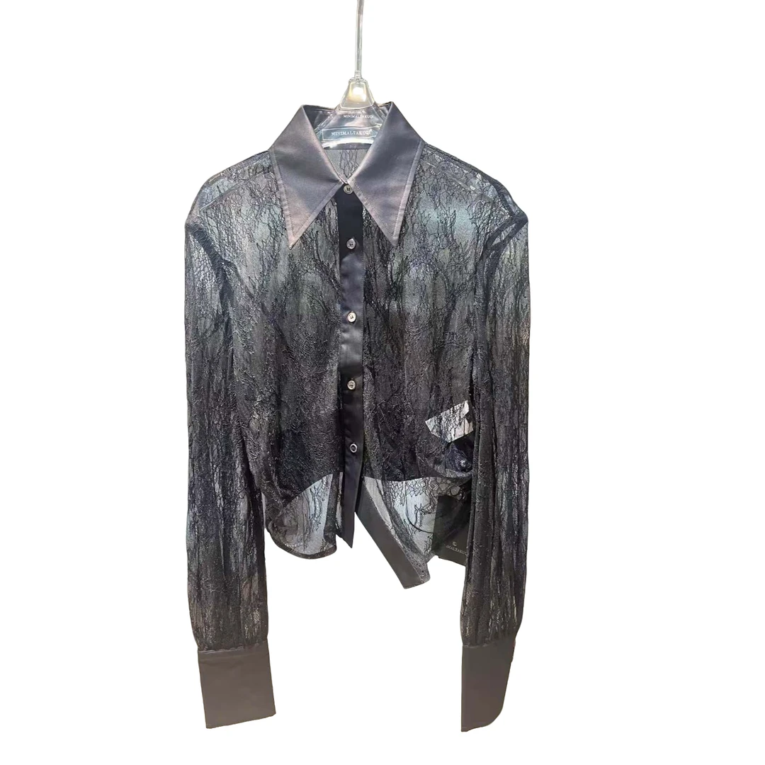 南油小众设计师新品镂空衬衫