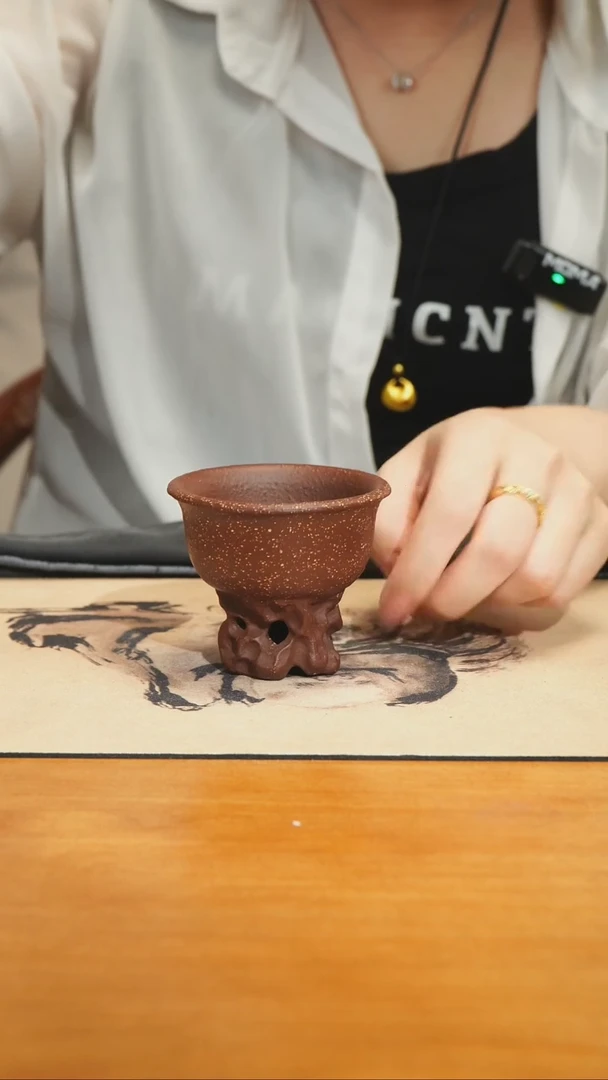 茶壶朱泥太湖石主人杯芝麻