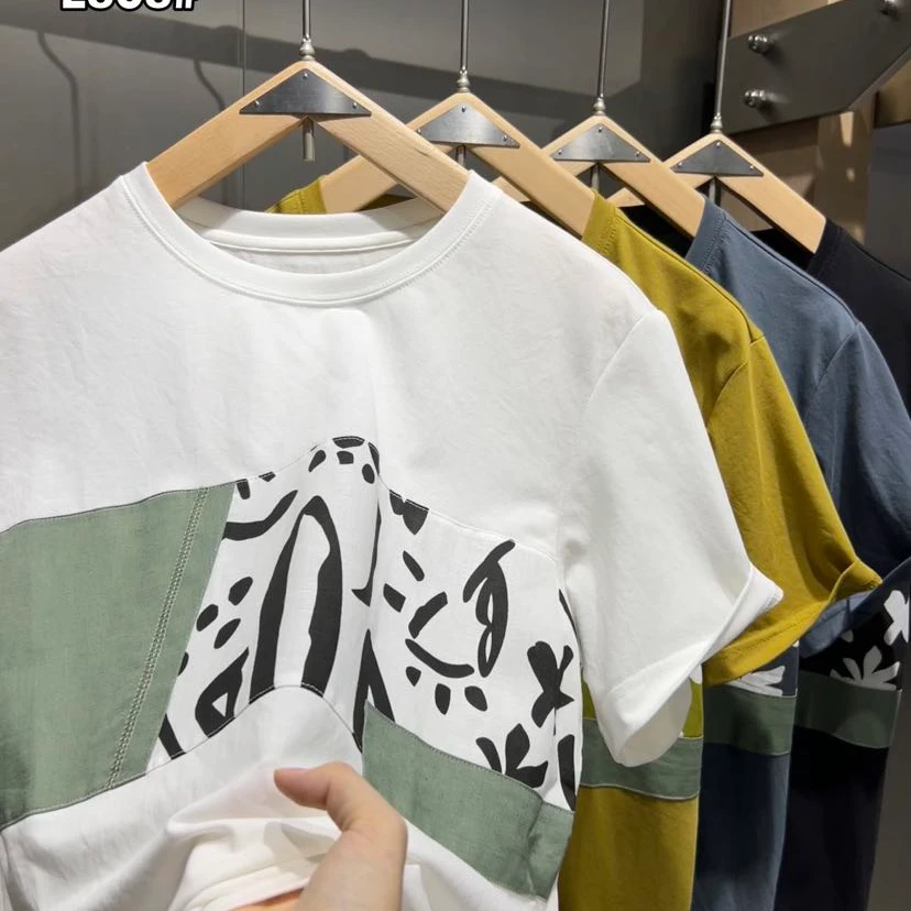 2808-G  黑色 时尚精品潮牌撤柜短T