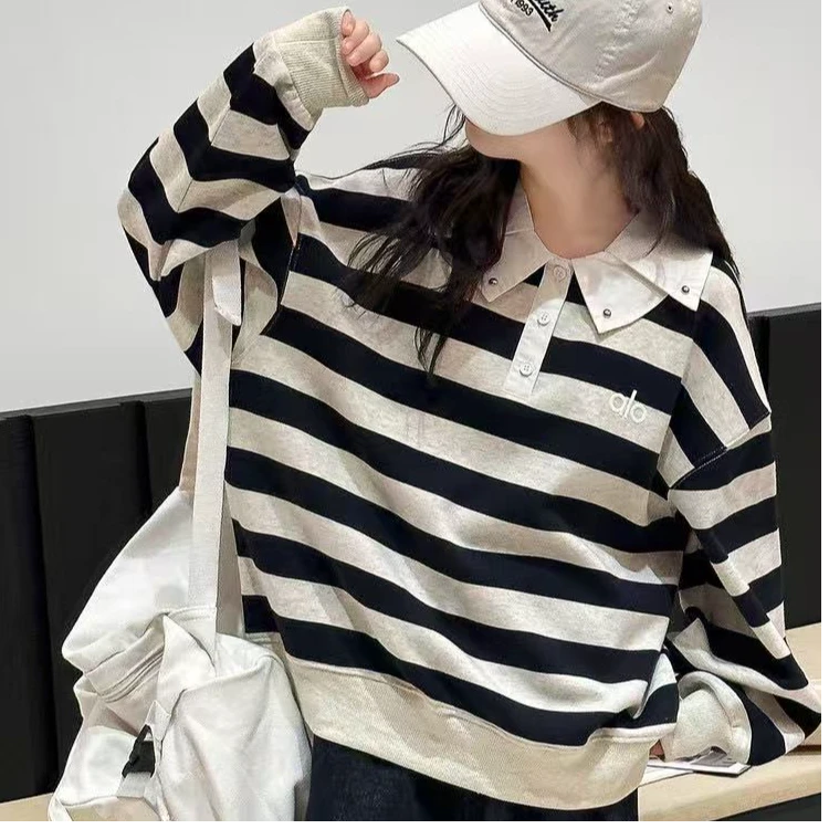 9602～高品质秋季女童休闲条纹卫衣