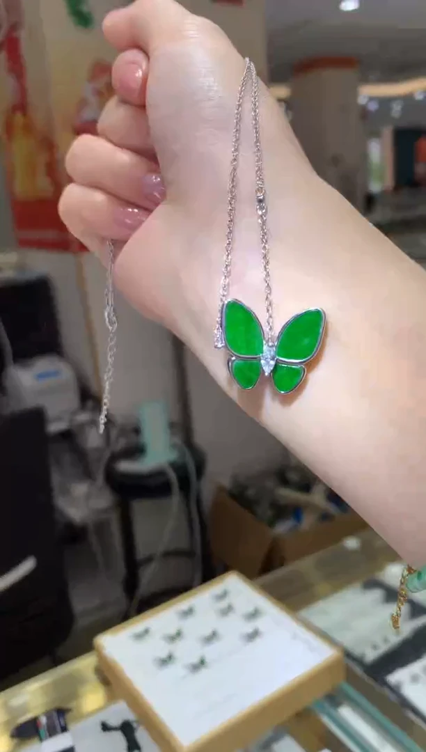 颈饰银S925镶嵌翡翠|不退不换