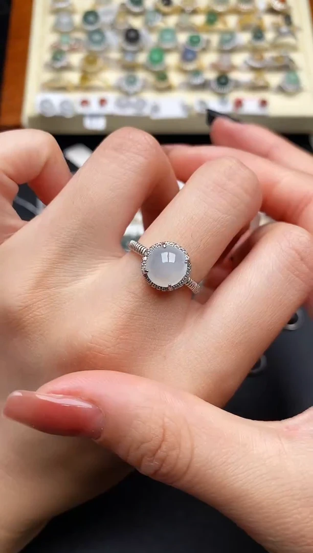 翡翠银S925镶嵌戒指444444444+2