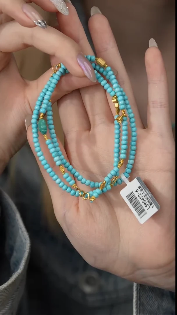 【闪购商品】绿松石项链18K金镶嵌R08（多样性发一件）