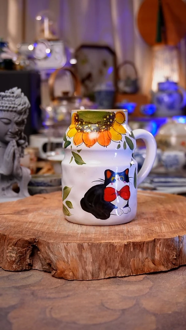 杯子向日葵手工手绘手工手绘