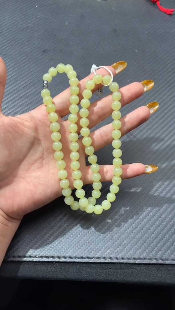 颈饰未镶嵌和田玉若羌苏拉木河黄口卡8长链 微色差