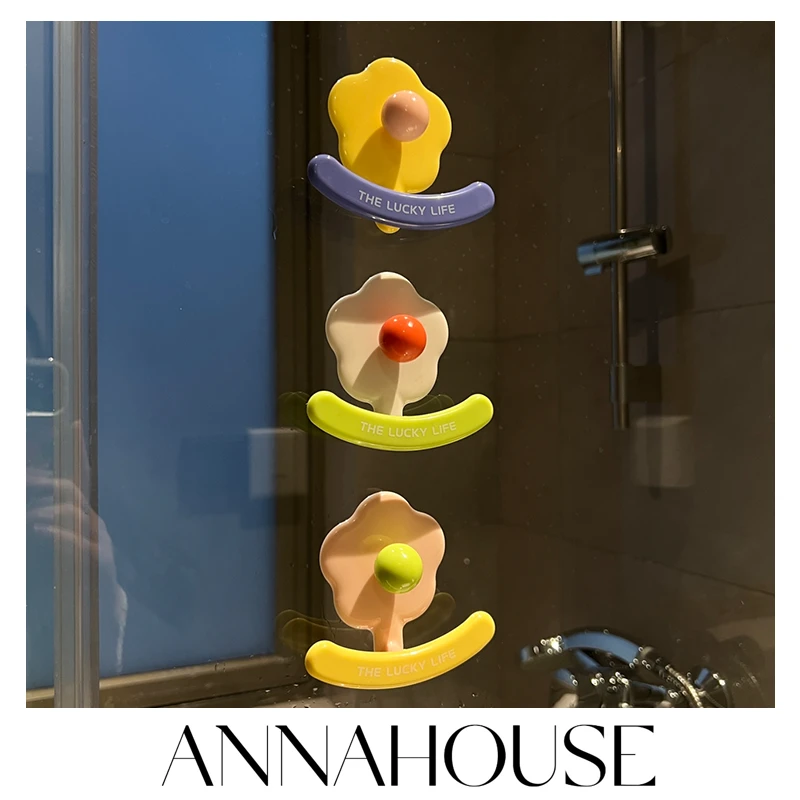ANNAHOUSE花朵粘钩无痕粘钩免打孔家用挂钩多巴胺花朵粘钩ZXX
